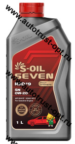 S-OIL  RED #9 SN 0W20 Fully Synthetic  1л