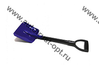 Лопата для снега автомобильная совковая метал. длина 65 см (размер ковша 19х20см, V-ручка )