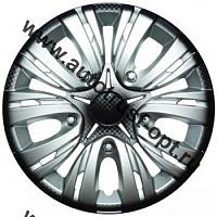 AWCC-14-02 AIRLINE Колпаки колесные R14" Лион+, серебристо-черный (комп 2шт)