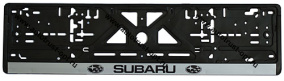 Рамка номера пластиковая с защелкой "Subaru" черная (РК 01 01 00 (1.54)