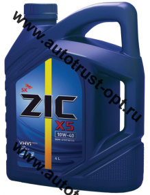 Zic X5  10W40 Diesel CI-4 (п/синт)  4л